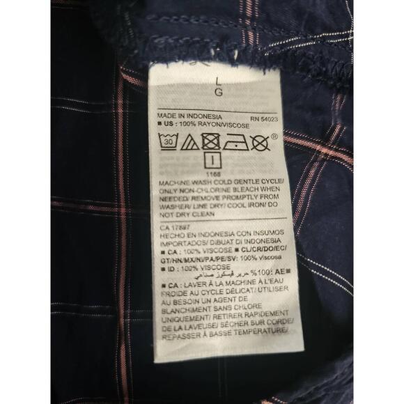 Old Navy Blue Plaid Knee Length Dress Short Sleeve Flutter Size Large - Picture 5 of 6